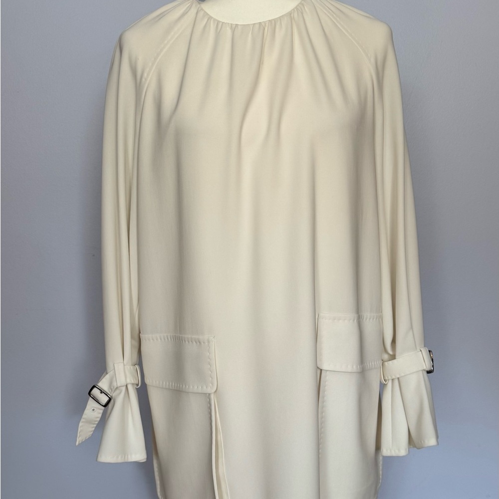 MaxMara Ivory Blouse with Buckle Accents